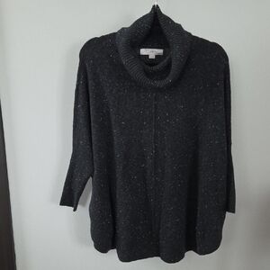 LOFT Charcoal Cowl Neck Sweater